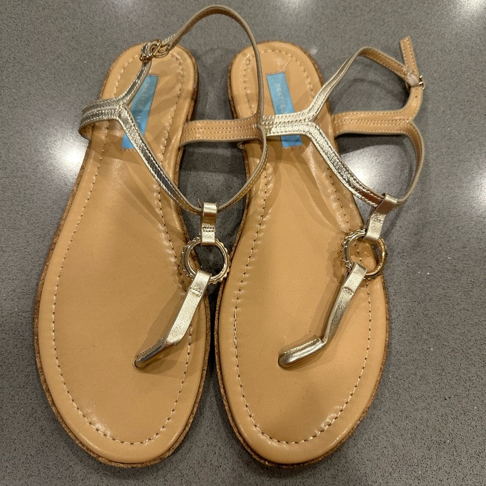 Draper James Gold Sandals size 9